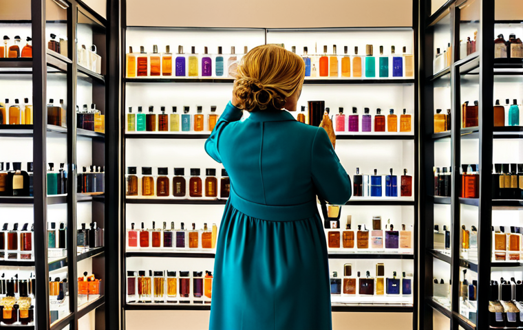 Perfumery Visit**

A woman, fully clothed in a modest dress, browsing perfumes at a high-end perfumery in Lisbon, Portugal. The shelves are filled with colorful perfume bottles. Soft, diffused lighting. Safe for work, appropriate content, professional, perfect anatomy, natural proportions, well-formed hands, proper finger count.

**